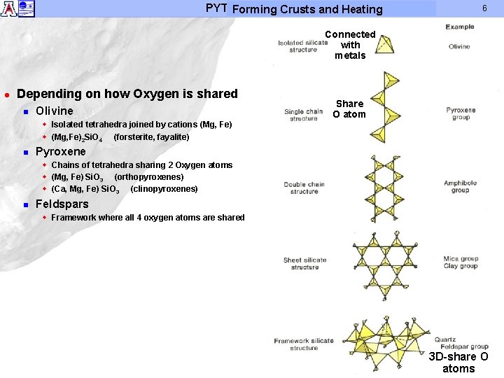 PYTSForming 554 – Volcanism I Heating Crusts and 6 Connected with metals l Depending