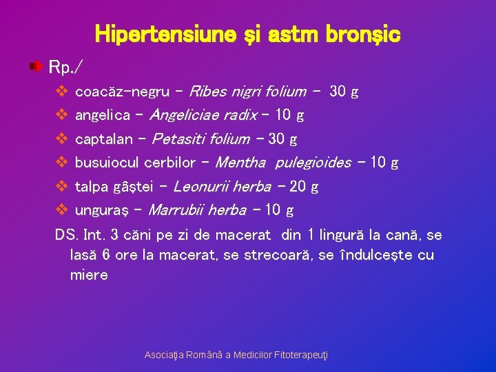 Hipertensiune şi astm bronşic Rp. / v coacăz-negru – Ribes nigri folium - 30