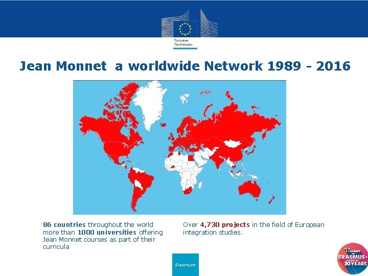 Jean Monnet a worldwide Network 1989 - 2016 86 countries throughout the world more