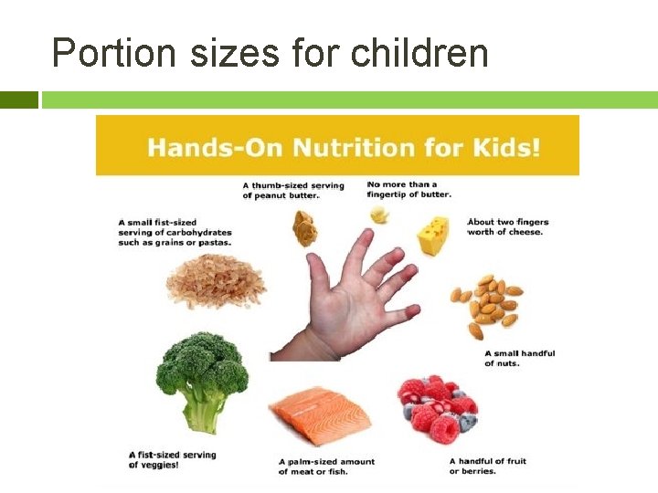 Portion sizes for children 