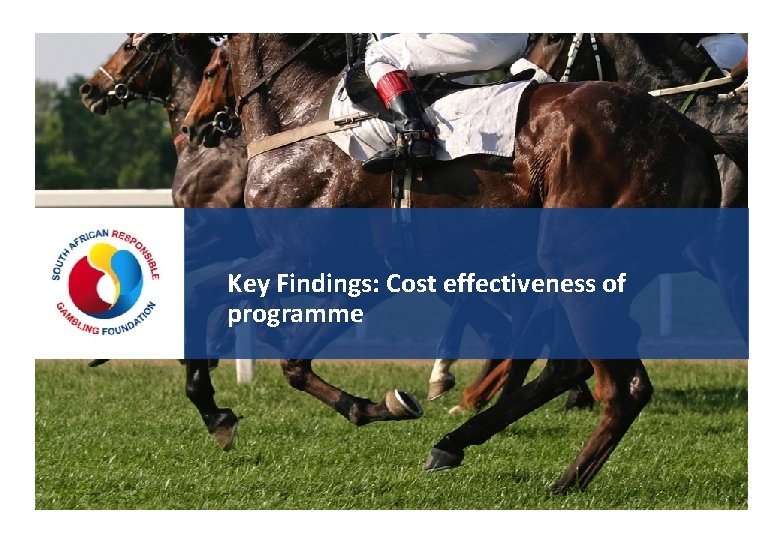 Key Findings: Cost effectiveness of programme 