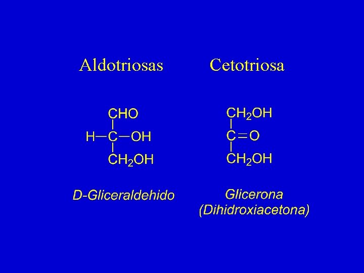 Aldotriosas Cetotriosa Aldotriosas Cetotriosa
