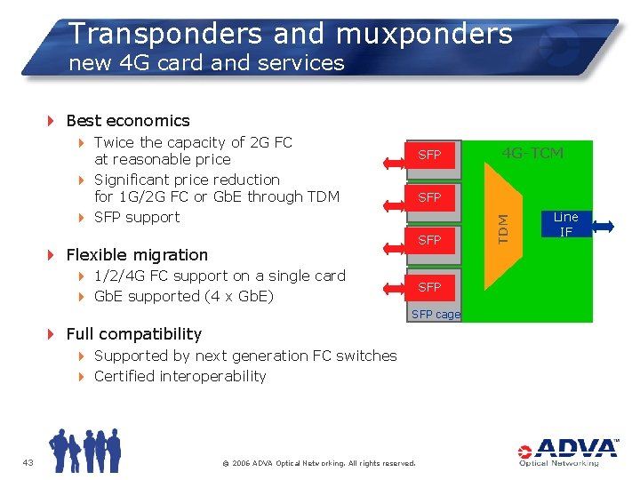 Transponders and muxponders new 4 G card and services 4 Best economics 4 Twice