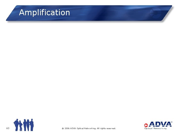 Amplification 60 © 2006 ADVA Optical Networking. All rights reserved. 