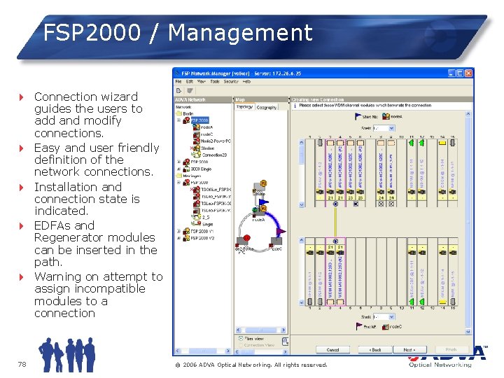 FSP 2000 / Management 4 Connection wizard guides the users to add and modify
