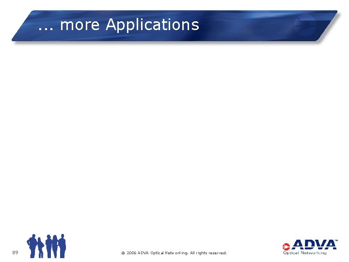 . . . more Applications 89 © 2006 ADVA Optical Networking. All rights reserved.