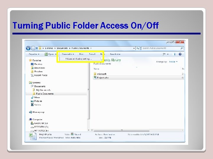 Turning Public Folder Access On/Off 