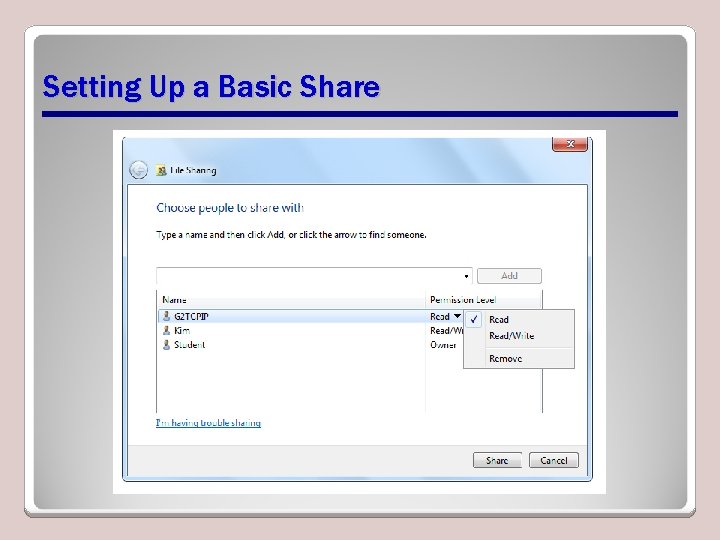 Setting Up a Basic Share 