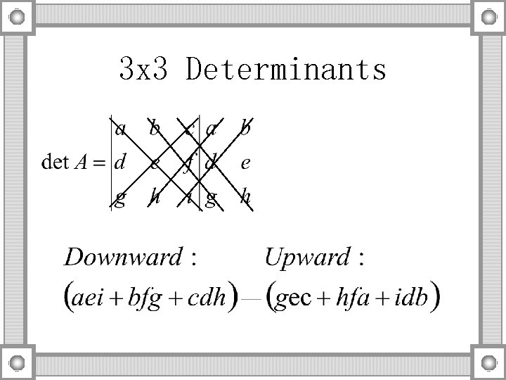 3 x 3 Determinants 