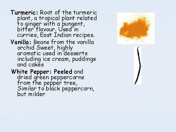 Turmeric: Root of the turmeric plant, a tropical plant related to ginger with a