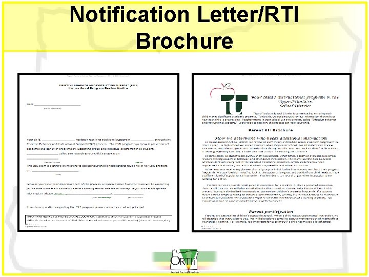 Notification Letter/RTI Brochure Notification Letter/RTI Brochure