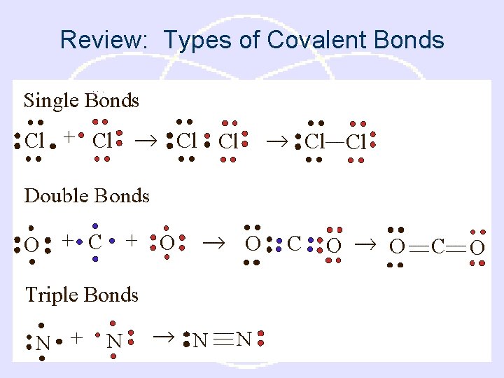 Review: Types of Covalent Bonds 