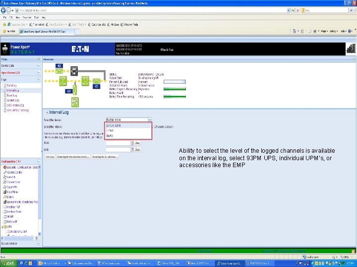 Ability to select the level of the logged channels is available on the interval