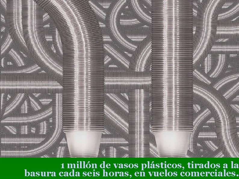 1 millón de vasos plásticos, tirados a la basura cada seis horas, en vuelos