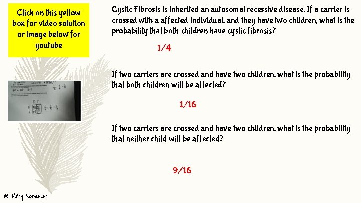 Click on this yellow box for video solution or image below for youtube Cystic