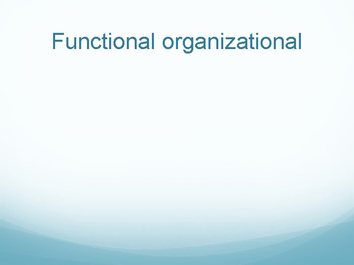 Functional organizational 