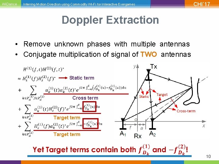 Wi. Dance Inferring Motion Direction using Commodity Wi-Fi for Interactive Exergames CHI’ 17 Doppler