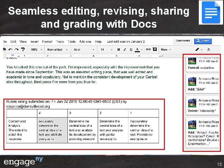 Seamless editing, revising, sharing and grading with Docs 15 