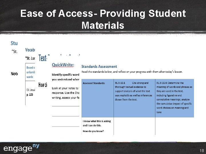 Ease of Access- Providing Student Materials 18 