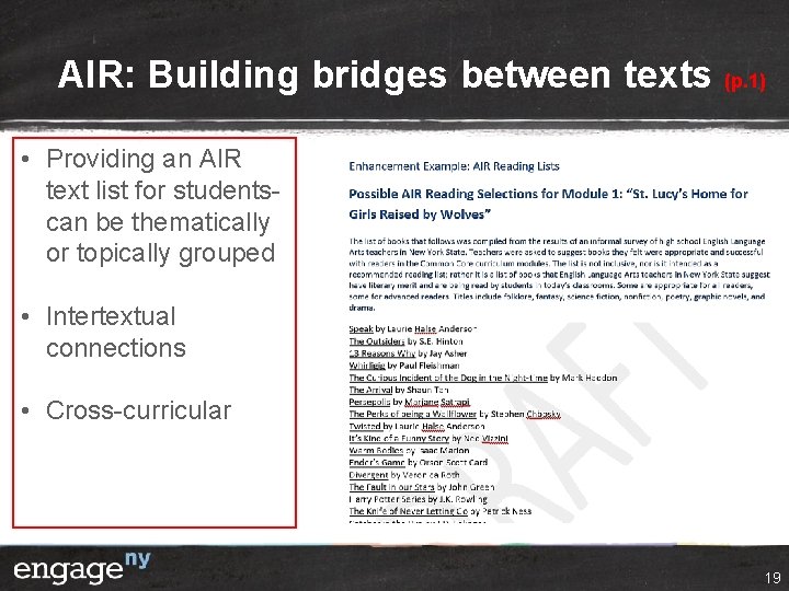 AIR: Building bridges between texts (p. 1) • Providing an AIR text list for