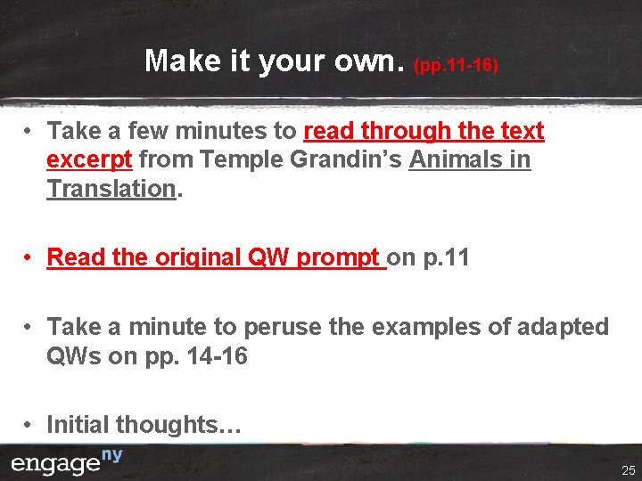 Make it your own. (pp. 11 -16) • Take a few minutes to read