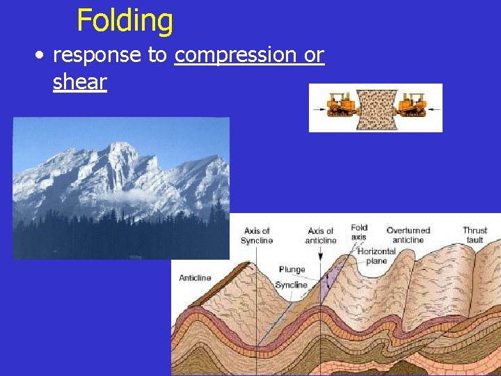 Folding • response to compression or shear 