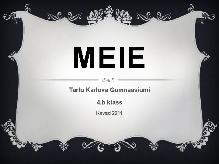 MEIE Tartu Karlova Gümnaasiumi 4. b klass Kevad 2011 