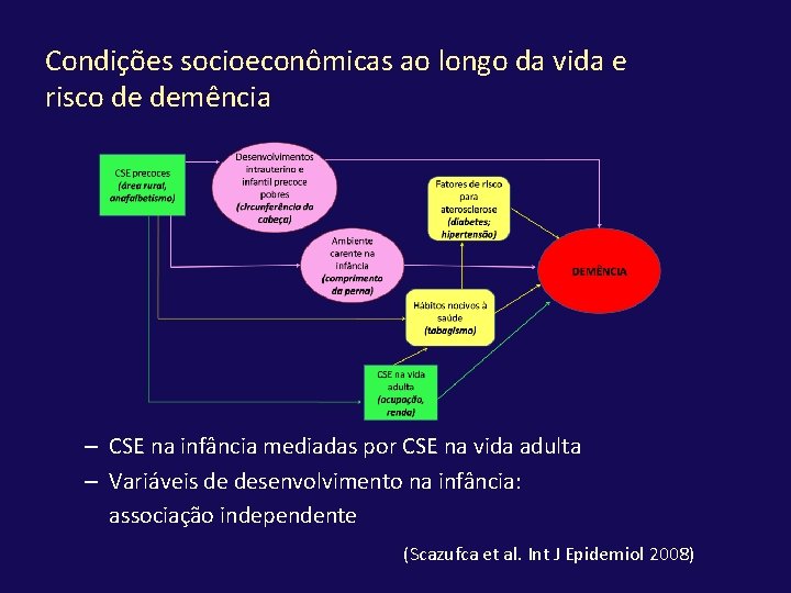 Condições socioeconômicas ao longo da vida e risco de demência – CSE na infância