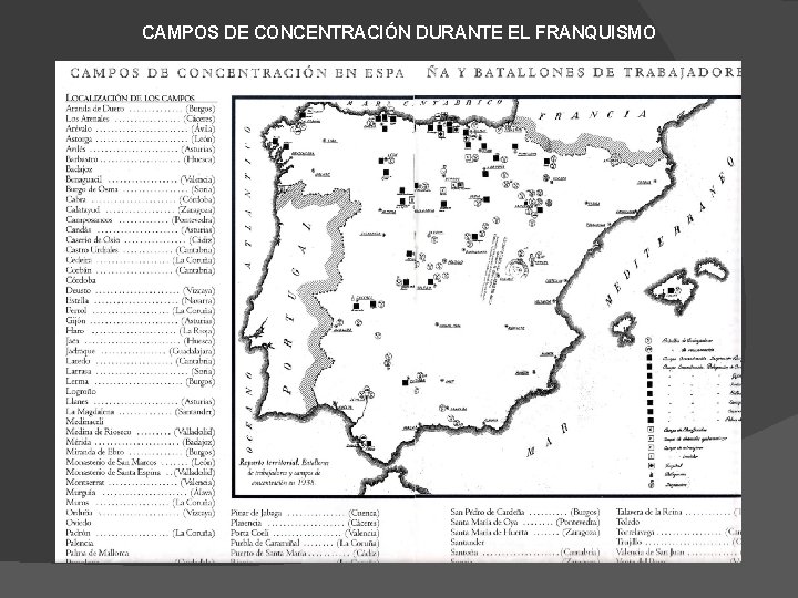 CAMPOS DE CONCENTRACIÓN DURANTE EL FRANQUISMO 