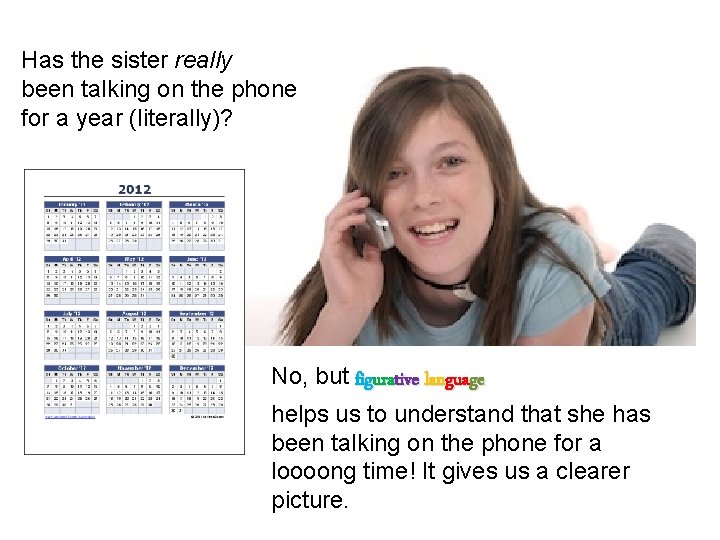 Has the sister really been talking on the phone for a year (literally)? No,