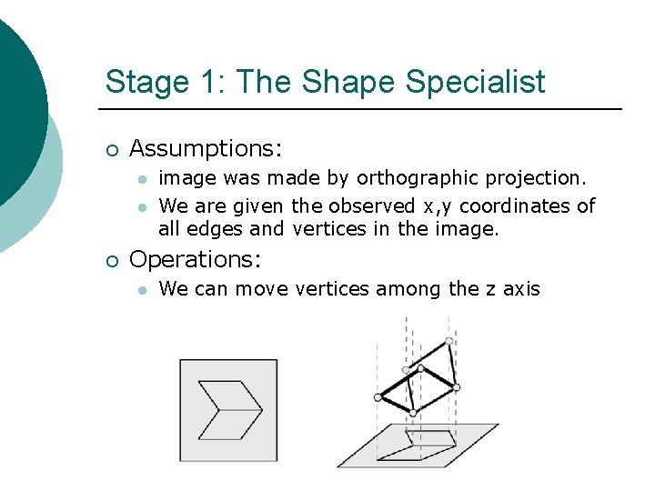 Stage 1: The Shape Specialist ¡ Assumptions: l l ¡ image was made by Stage 1: The Shape Specialist ¡ Assumptions: l l ¡ image was made by