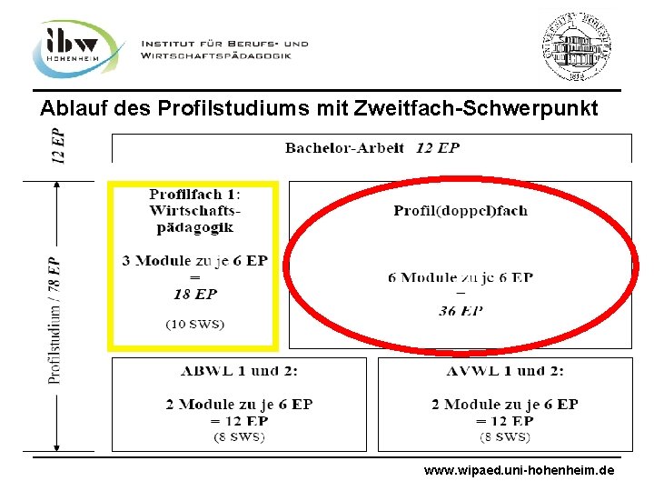 Ablauf des Profilstudiums mit Zweitfach-Schwerpunkt www. wipaed. uni-hohenheim. de 