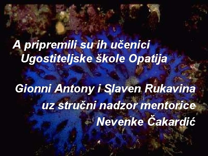 A pripremili su ih učenici Ugostiteljske škole Opatija Gionni Antony i Slaven Rukavina uz