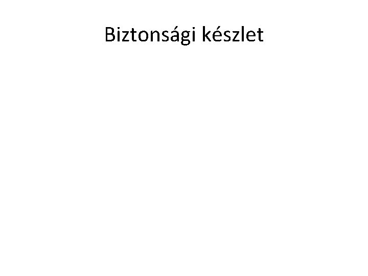 Biztonsági készlet 