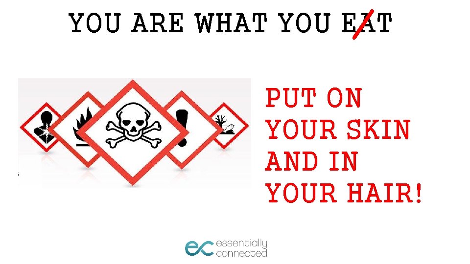 YOU ARE WHAT YOU EAT / PUT ON YOUR SKIN AND IN YOUR HAIR!