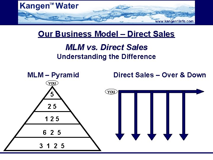 Our Business Model – Direct Sales MLM vs. Direct Sales Understanding the Difference MLM
