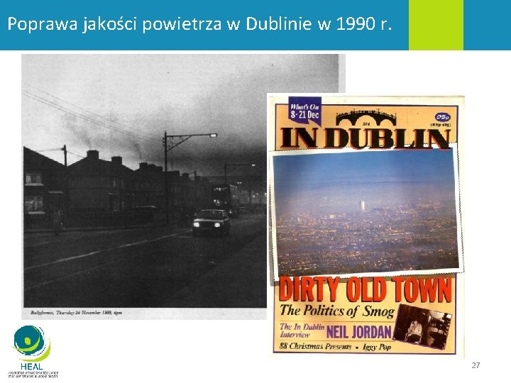 Poprawa jakości powietrza w Dublinie w 1990 r. 27 