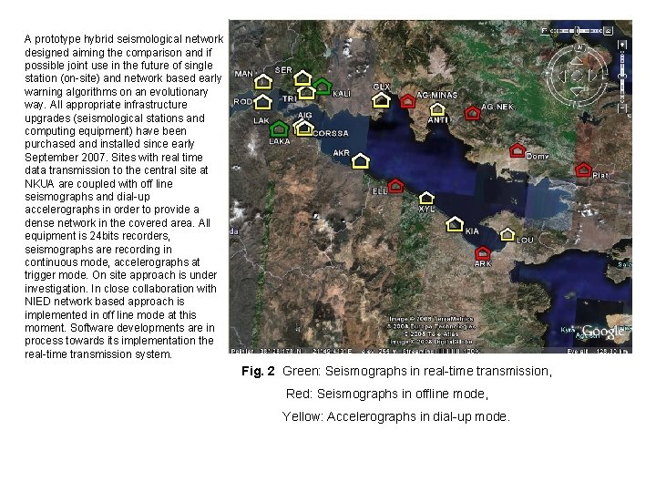 A prototype hybrid seismological network designed aiming the comparison and if possible joint use