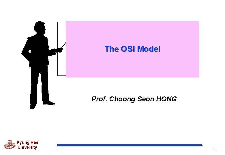 The OSI Model Prof. Choong Seon HONG Kyung Hee University 1 