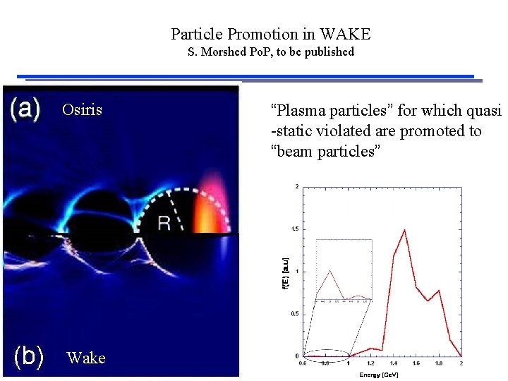 Particle Promotion in WAKE S. Morshed Po. P, to be published Osiris Wake “Plasma