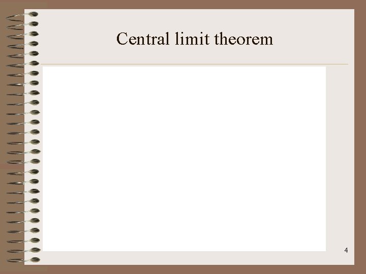 Central limit theorem 4 