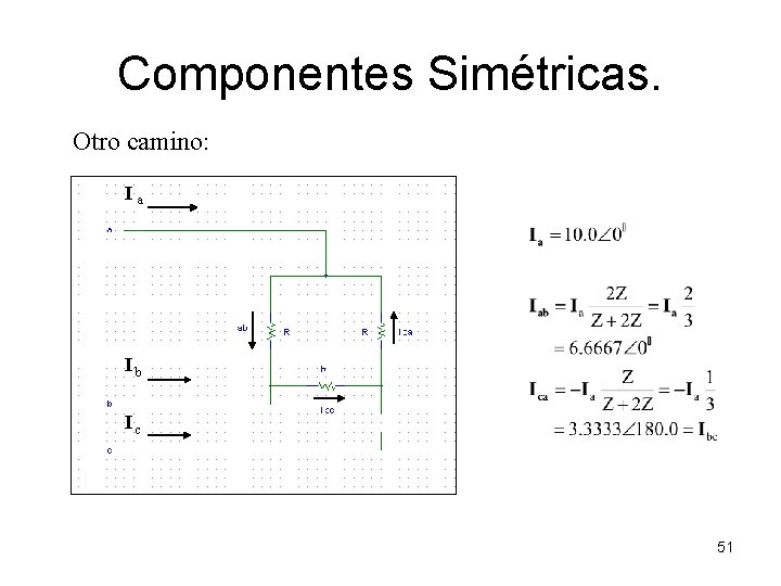 Componentes Simétricas. Otro camino: Ia Ib Ic 51 Componentes Simétricas. Otro camino: Ia Ib Ic 51