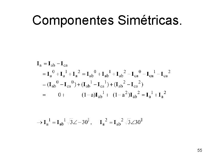 Componentes Simétricas. 55 Componentes Simétricas. 55