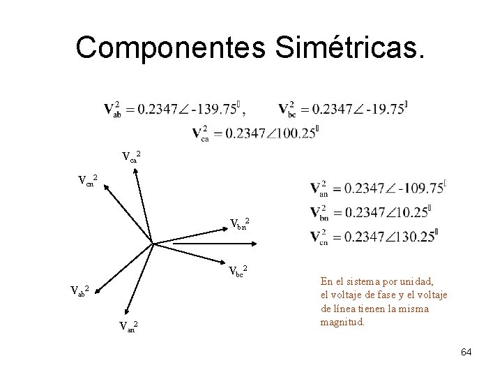 Componentes Simétricas. Vca 2 Vcn 2 Vbc 2 Vab 2 Van 2 En el Componentes Simétricas. Vca 2 Vcn 2 Vbc 2 Vab 2 Van 2 En el