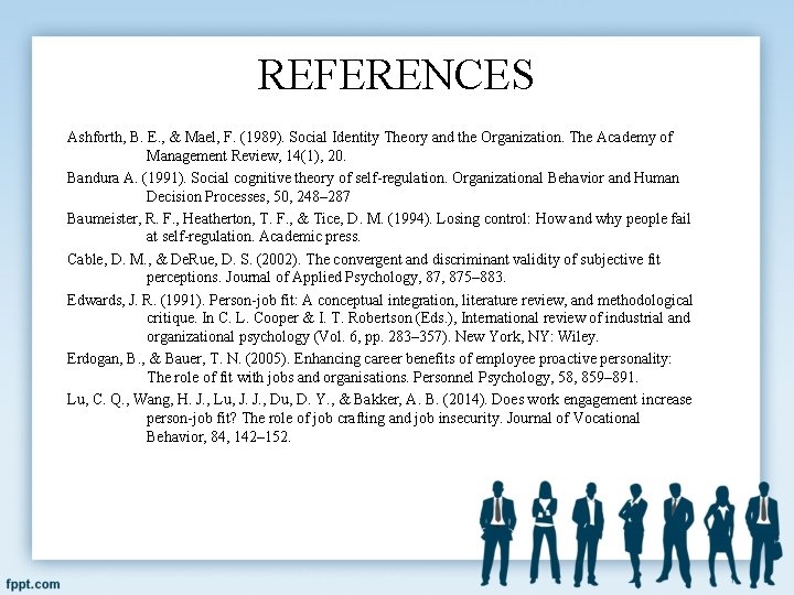 REFERENCES Ashforth, B. E. , & Mael, F. (1989). Social Identity Theory and the