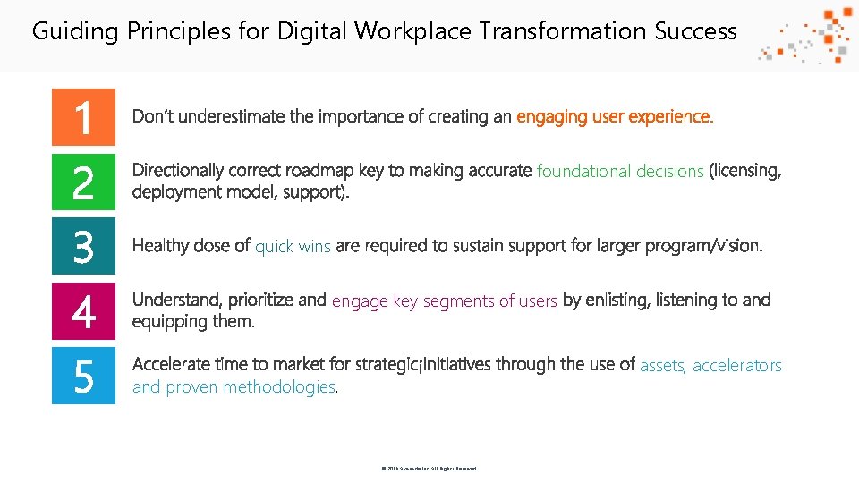 Guiding Principles for Digital Workplace Transformation Success 1 2 3 4 5 foundational decisions