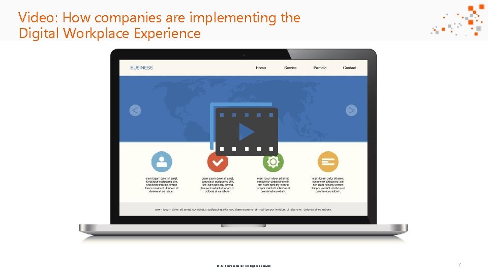 Video: How companies are implementing the Digital Workplace Experience © 2016 Avanade Inc. All