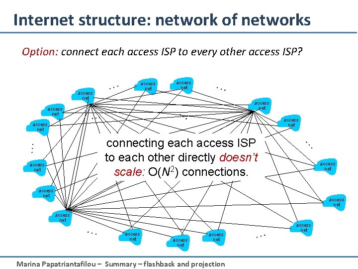 Internet structure: network of networks Option: connect each access ISP to every other access