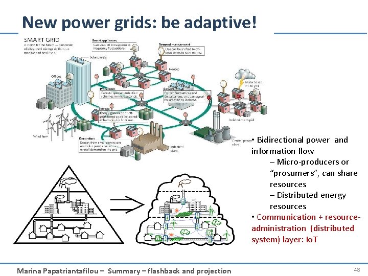 New power grids: be adaptive! • Bidirectional power and information flow – Micro-producers or