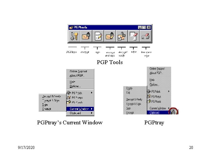 PGP Tools PGPtray’s Current Window 9/17/2020 PGPtray 20 PGP Tools PGPtray’s Current Window 9/17/2020 PGPtray 20